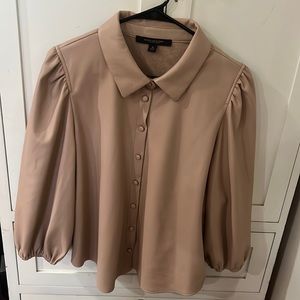 Marc New York faux leather button blouse